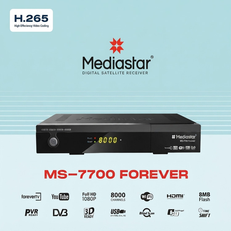 گیرنده دیجیتال مدیا استار مدل MS-7700 FOREVER ورژن 4