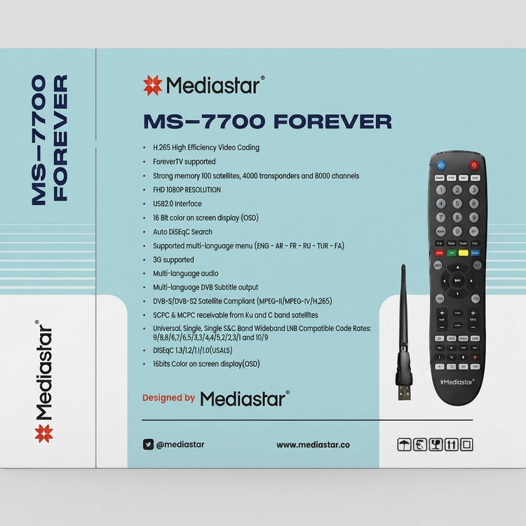 گیرنده دیجیتال مدیا استار مدل MS-7700 FOREVER ورژن 4
